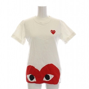 プレイコムデギャルソン PLAY COMME des GARCONS AD2006 Tシャツ カットソー ハート プリント 半袖 M 白 ホワイト 赤 レッド