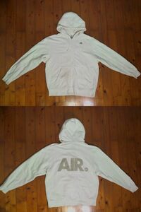 ☆難有☆ナイキ☆NIKE☆『AIR』スウェット ジップアップ パーカー ジャケット L/G/G 白　