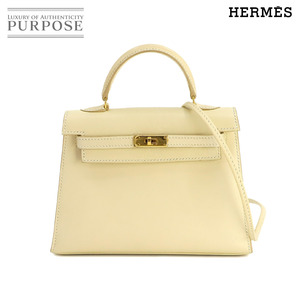 新品同様 エルメス HERMES ミニミニ ケリー 15 2way ハンド ショルダー バッグ ボックスカーフ アイボリー 外縫い 90186924