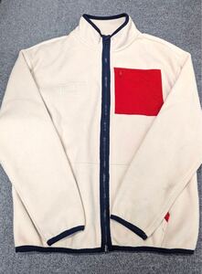 トミーヒルフィガー / TOMMY HILFIGER 164cm / フリースブルゾン/ アウター / ライトベージュ×紺系×バックロゴ / 中古現状品取引