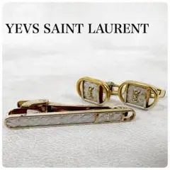 YSL イヴサンローラン カフリンクス ネクタイピン セット シルバー ゴールド