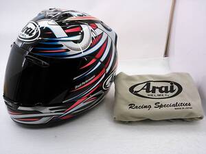 【送料無料】程度上 Arai アライ RX-7 RR4 AOKI アオキ Lサイズ スモークシールド付き 青木宣篤 フルフェイスヘルメット