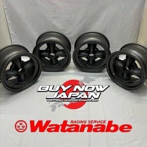 4本セット【在庫あり即納】RS Watanabe 4S TYPE 14×7J +3 4H-114.3 ブラック / 14インチ ワタナベ アルミホイール