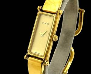 1S3★GUCCI/グッチ★ 1500 バングルウォッチ ゴールド文字盤 quartz レディース 腕時計 watch