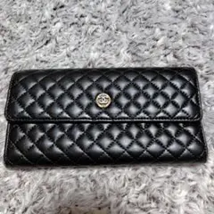 CHANEL 長財布 黒ラムスキン レザー