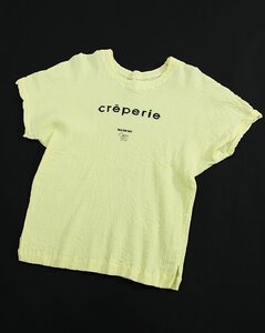 2024年美品 creperieクレプリ/ツモリチサト 製品染め半袖ロゴTシャツ 黄02 al764