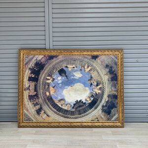 壮大な神々しさ！アンドレア・マンテーニャ POZZO ANGEL 天使の井戸 フレスコ画 プリント版 夫婦の間 147×109cm イタリアルネサンス 額
