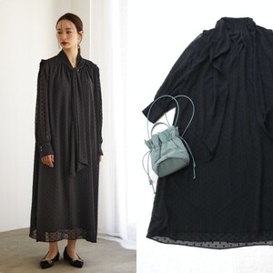 【即決】23aw 美品*2.4万 Audrey and John Wad｜大人きれいめ♪ボウタイワンピース 送料230円～（オードリーアンドジョンワッド）