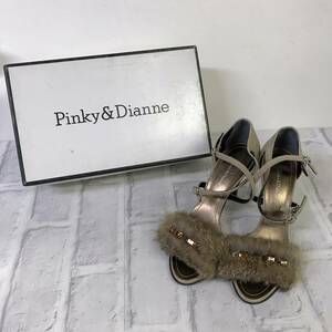 ☆【在庫処分】PINKY&DIANNE ピンキー アンド ダイアン サンダル ブラウン系 ファー レディース サイズ35 1/2 ヒール約8cm☆T02-113ｐ