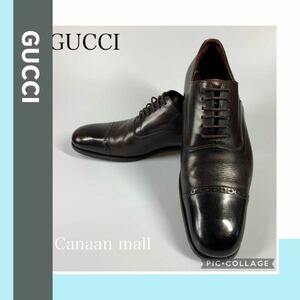 【GUCCI 27cm】美品　ビジネスシューズ　ストレートチップ靴 ドレスシューズ