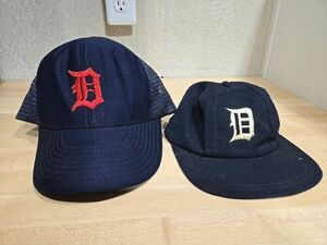 Lot Detroit Tigers Hat MLB Par Cap Hat 60s 70s Snapback & Fitted Union Made USA 海外 即決