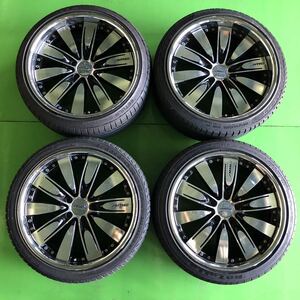 NA497 中古 AME エーエムイー ホイール 19×8.5J +40 19×9.5J +40 PCD 114.3 タイヤ 245/35R19 4本 セット 【トヨタソアラUZZ40】