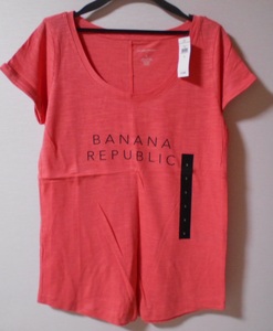 バナナリパブリック オレンジ ロゴ Tシャツ S ☆彡 タグ付き新品 カットソー BANANAREPUBLIC