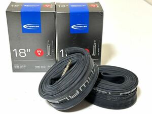 【送料無料特価】18インチ仏式チューブ Schwalbe SV5 18×1.50-1.75 バルブ長40mm 新品2個セット《ETRTO355/369/390/400》