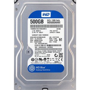 Western Digital WD5000AAKX-08ERMA0 FRU:03T7041 3.5インチ SATA600 500GB 2173回 19555時間