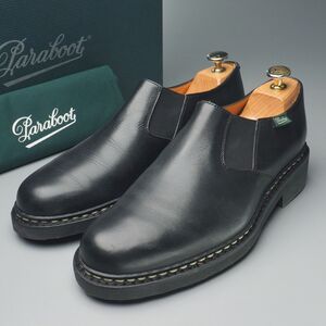 MH1124//フランス製*パラブーツ/Paraboot*フォトン/PHOTON/メンズ6/サイドゴアスリッポン/プレーントゥ/レザーシューズ/革靴/黒/ブラック