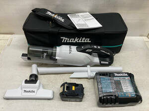 【中古品】★makita(マキタ) 18v充電式クリーナ サイクロン一体式 白(3.0Ahバッテリx1/充電器) CL286FDRFW　IT1956D5V4R4