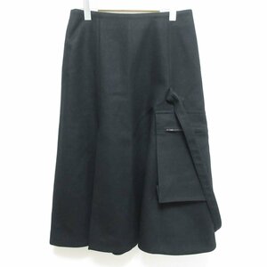 美品 23AW sacai サカイ Wool Melton Skirt ウールメルトン ひざ下丈 スカート 23-06954 サイズ3 ブラック ◆