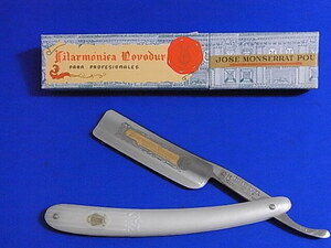 未使用 Vintage スペイン製 西洋剃刀 Filarmonica Novodur Jose Monserrat Pou 13P カミソリ かみそり メンズ髭剃り