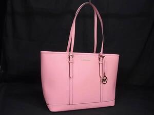 1円 ■極美品■ MICHAEL KORS マイケルコース PVC ハンドバッグ トートバッグ ショルダーバッグ 肩掛け レディース ピンク系 FE6687