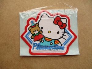 80s サンリオ ハローキティ ワッペン/くま蒂猫Hello Kittyねこネコ猫パッチかわいいアップリケSANRIO入園PATCHファンシー昭和レトロ S72