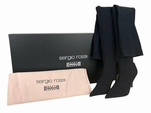 SERGIO ROSSI / セルジオ・ロッシ Stay-Up Boots ニーハイブーツ ハイヒール ピンヒール 定価 143000税込み サイズ : 38 ブラック