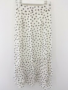 ◇ natural couture ナチュラルクチュール 花柄 ロング フレア スカート サイズF オフホワイト ブラック レディース
