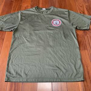 沖縄 米軍放出品 USMC MARINE ミリタリー 半袖 Tシャツ トレーニング ランニング 筋トレ スポーツ OD (管理番号OP6)