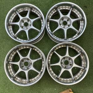 【0130】超深リム★17インチ　9J　ENKEI エンケイ RS-EVOLUTION エボリューション　17×9J　ET22　PCD114.3　5穴　ハブ径73　中古品　4本