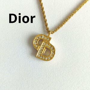 1円～【極美品】Dior ネックレス CD ラインストーン ヴィンテージ Christian Dior クリスチャン ディオール