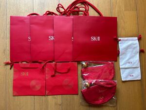 SK-II 10点　ショッパー　紙袋　6枚 2024クリスマス限定 ポーチ　巾着　sk2 ショップ袋 プレゼント ギフト　ノベルティ