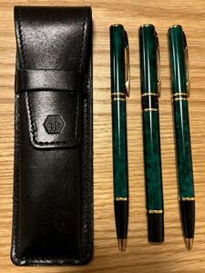 WATERMAN　ウォーターマン　ボールペン　万年筆　シャーペン　グリーン　3点セット　ネーム入り　筆記未確認（32)