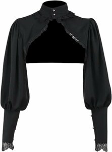 Lサイズ ショートブラウス ブラック ゴスロリ コスプレ ハロウィン 衣装 コスチューム