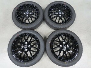 N-BOX JF3 JF4 後期 165/55R15 ホンダ 純正 スタイル+ ブラック ダンロップ EC300 4.5J +45 PCD100 4穴 N-ONE N-WGN 2023年製造 美品