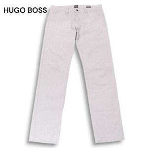 HUGO BOSS ヒューゴボス 通年 ストレッチ★ 織柄 スリムフィット パンツ スラックス Sz.32 メンズ 灰　I4B02002_C#R