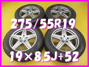 ■送料無料 A4s■　社外アルミ　19×8.5J＋52　5H PCD130　スタッドレス　275/55R19　ヨコハマ　冬４本セット　※ベンツ　Gクラス 等