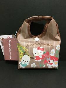 SANRIO/サンリオ　サンリオキャラクターズ　エコバッグ☆彡　収納ミニバッグ付　ブラウン☆　新品　ケイカンパニー