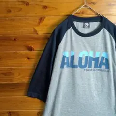 七分袖Tシャツ　七分丈　ラグラン袖　半袖Tシャツ　アロハ　サーフィン　サーファー