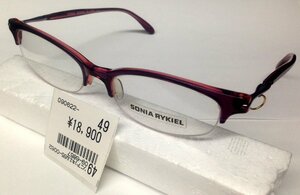 ☆在庫処分！ソニアリキエル/SONIA RYKIEL メガネフレーム 65-0062(定価\18,900円) ハーフリム 49□17-136 深紅系/未使用□NM