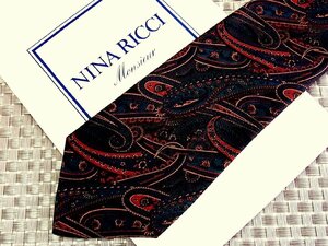 ♪29035C♪良品【刺繍 ペイズリー 柄】ニナリッチ【NINA RICCI】ネクタイ