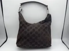 グッチ GUCCI ワンショルダーバッグ スエードGG柄 ブラウン