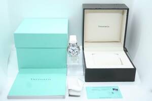 ★【箱・国際保証カード付】Tiffany & Co. Atlas Chronograph Quartz Date White Boys ティファニー アトラス クロノ クォーツ 白 ★ W220