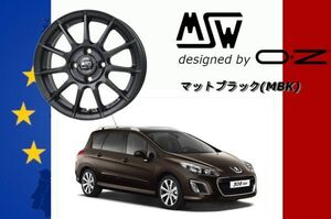 MSW85 -2 / エムエスダブリュー OZ 17インチ ホイール 7.0J +28 4/108 ハブ径65.1 マットガンメタル プジョー308 SW ワゴン -2014ｙ 1台分