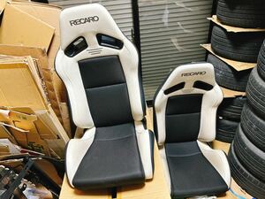 RECARO SR-7 ラシック2 LASSIC2 2脚セット 白黒 ホワイト レザー GK レカロ セミバケットシート 左右セット 運転席 助手席