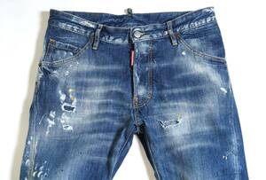 【正規品】定価7万 46 Dsquared2 ディースクエアード CLASSIC KENNY JEAN S74LB0707 ラグジュアリー イエローペンキ デニム イタリア製