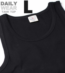 AVIREX アヴィレックス RIB TANK TOP ブラック Lサイズ / DAILY リブ タンクトップ / デイリーウェア 新品 アビレックス 黒 BLACK