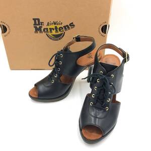 □Dr.Martens レースアップサンダル UK:6 EU:39(25cm相当）黒 ドクターマーチン レディース RAINA ヒール約10㎝ 複数落札同梱OK B240530-1