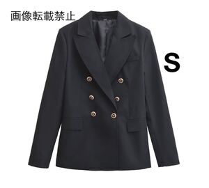 vintage ヴィンテージ レトロ ダブル テーラードジャケット ブレザー アウター Sサイズ レディース★ZARA 好きな方に★秋新作 新品★