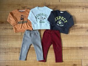 子供服5点セット サイズ90 長袖Tシャツ トップス スウェット ズボン 長ズボン 裏起毛 子供衣類 子供用品 子どもグッズ まとめて 大量