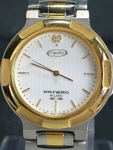美品 PA-NERO ピーエーネロ NERO G5 アナログ クォーツ 腕時計 ホワイト文字盤 メタルベルト ステンレス 新品電池交換済み 動作確認済み